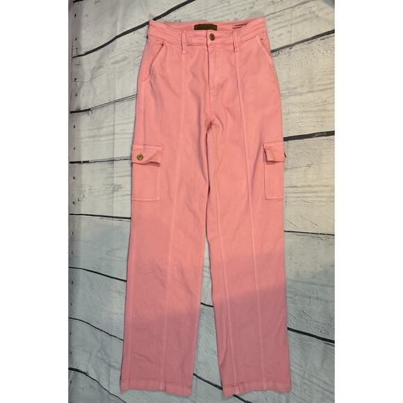 Judy Blue Denim - Judy Blue Garment Dyed Pink Cargo Pants Size 3/26 Los Angeles
